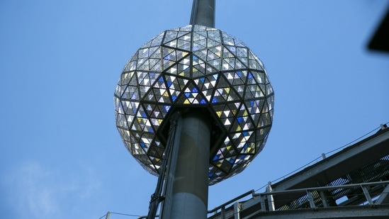 Happy New Year 2023: The New Year's Eve ball sits atop One Times Square in New York.(AP)