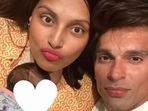 Bipasha Basu with husband Karan Singh Grover and daughter Devi Basu Singh Grover.