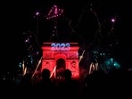 Fireworks explode next to the Arc de Triomphe, at the Avenue des Champs-Elysees during New Year celebrations in Paris, early on January 1, 2023. Fireworks explode next to the Arc de Triomphe, at the Avenue des Champs-Elysees during New Year celebrations in Paris, early on January 1, 2023.