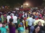 A stampede-like situation, similar to one in Nellore reportedly broke out at TDP chief Chandrababu Naidu’s public meeting on Sunday.(ANI) A stampede-like situation, similar to one in Nellore reportedly broke out at TDP chief Chandrababu Naidu’s public meeting on Sunday.(ANI)