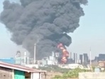 Fire at a poly films factory in Nashik, Maharashtra. Fire at a poly films factory in Nashik, Maharashtra.