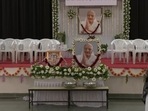 Prayer meet in Gujarat in memory of Heeraben Modi, PM's mother(ANI) Prayer meet in Gujarat in memory of Heeraben Modi, PM's mother(ANI)