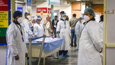 Health workers during a drill for Covid-19 preparedness, at Lok Nayak Hospital, in New Delhi, on December 27, 2022. (Raj K Raj/HT Photo) Health workers during a drill for Covid-19 preparedness, at Lok Nayak Hospital, in New Delhi, on December 27, 2022. (Raj K Raj/HT Photo)