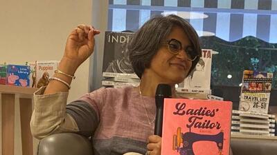 Mandeep Rai with the 25th anniversary edition of his book In the Shadows of the Pines and Priya Hajela with her new novel, Ladies’ Tailor. (HT Photo) Mandeep Rai with the 25th anniversary edition of his book In the Shadows of the Pines and Priya Hajela with her new novel, Ladies’ Tailor. (HT Photo)
