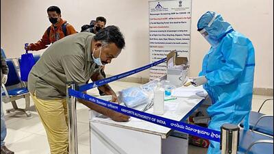Passengers undergo screening at IGI airport. (ANI) Passengers undergo screening at IGI airport. (ANI)
