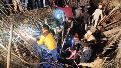 The building collapse site in Sector-126, Kharar, on Saturday. (HT File)