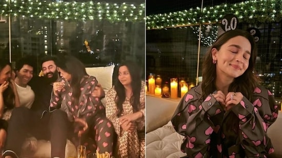 Alia Bhatt, Ranbir Kapoor, Shaheen Bhatt, Rohit Dhawan, Jaanvi Dhawan at the party. Alia Bhatt, Ranbir Kapoor, Shaheen Bhatt, Rohit Dhawan, Jaanvi Dhawan at the party.