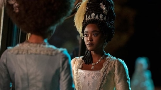 The first look of actor Arsema Thomas as young Lady Agatha Danbury from the upcoming Bridgerton prequel Queen Charlotte. The first look of actor Arsema Thomas as young Lady Agatha Danbury from the upcoming Bridgerton prequel Queen Charlotte.