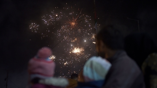 New Year celebrations in Karachi on early January 1, 2023. (AFP)