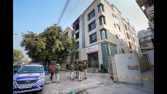 Police said they found two completely burnt bodies during search of the premises after putting off the fire. (PTI)