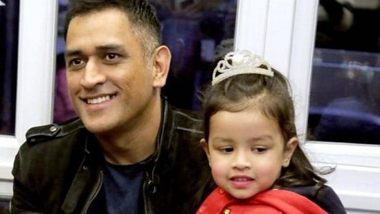 Cricketer Mahendra Singh Dhoni with his five-year-old daughter Ziva. Cricketer Mahendra Singh Dhoni with his five-year-old daughter Ziva.