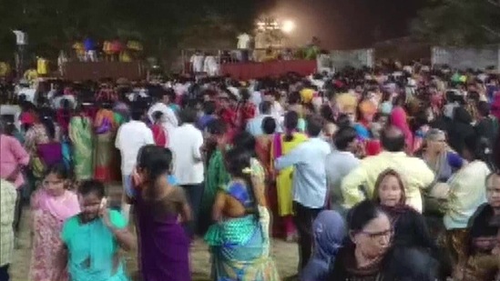 A stampede-like situation, similar to one in Nellore reportedly broke out at TDP chief Chandrababu Naidu’s public meeting on Sunday.(ANI)