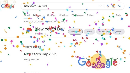 Google Doodle New Year's wish