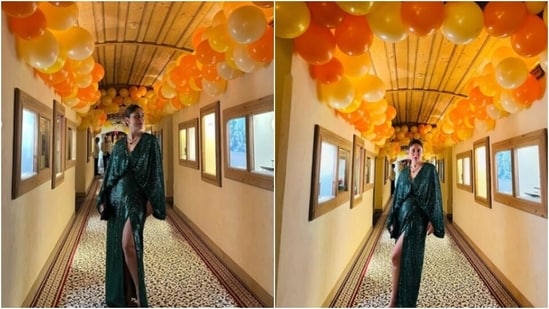 Kareena Kapoor celebrated New Year in style. The actor, who is an absolute fashionista, walked into 2023 looking stunning and feeling stunning. The actor shared a slew of pictures from her New Year celebrations on her Instagram profile and made the first day of the year better for us. Take a look at her pictures here.(Instagram/@kareenakapoorkhan)