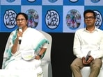 Bengal chief minister and TMC supremo Mamata Banerjee and TMC Secretary Abhishek Banerjee during a press conference after unveiling new campaign logo in Kolkata on Monday. Bengal chief minister and TMC supremo Mamata Banerjee and TMC Secretary Abhishek Banerjee during a press conference after unveiling new campaign logo in Kolkata on Monday.