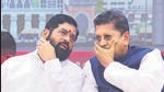 Mumbai: Maharashtra Chief Minister Eknath Shinde with Deputy Chief Minister Devendra Fadnavis and Maharashtra Minister Deepak Kesarkar during the foundation stone laying ceremony of various development works in eastern and western suburbs under the Mumbai beautification project, in Mumbai, Saturday, Dec. 10, 2022. (PTI Photo) (PTI12_10_2022_000129B) (PTI) Mumbai: Maharashtra Chief Minister Eknath Shinde with Deputy Chief Minister Devendra Fadnavis and Maharashtra Minister Deepak Kesarkar during the foundation stone laying ceremony of various development works in eastern and western suburbs under the Mumbai beautification project, in Mumbai, Saturday, Dec. 10, 2022. (PTI Photo) (PTI12_10_2022_000129B) (PTI)