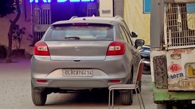A car is seen at the police station in the Sultanpuri area through which a girl was allegedly killed after her body got hit by it and got dragged for a few kilometres on the road while being entangled in the wheels, in New Delhi on Sunday. (ANI) A car is seen at the police station in the Sultanpuri area through which a girl was allegedly killed after her body got hit by it and got dragged for a few kilometres on the road while being entangled in the wheels, in New Delhi on Sunday. (ANI)