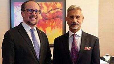 Austria Foreign Minister Alexander Schallenberg (left) and External Affairs Minister S Jaishankar (right) (Twitter Photo) Austria Foreign Minister Alexander Schallenberg (left) and External Affairs Minister S Jaishankar (right) (Twitter Photo)