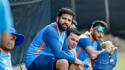 India's captain Rohit Sharma sits during a training session (AP) India's captain Rohit Sharma sits during a training session (AP)