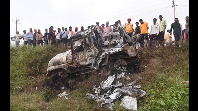 The violence at Lakhimpur Kheri’s Tikunia on October 3, 2021 had left eight people dead. (HT file) The violence at Lakhimpur Kheri’s Tikunia on October 3, 2021 had left eight people dead. (HT file)