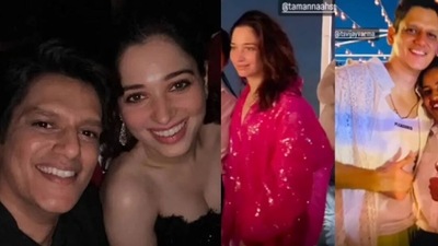 Actors Vijay Varma and Tamannaah Bhatia were seen embracing one another as they celebrated the New Year in Goa. Actors Vijay Varma and Tamannaah Bhatia were seen embracing one another as they celebrated the New Year in Goa.