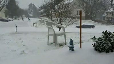 The image, taken from the viral video, shows blizzard. (Twitter/@weirdterrifying) The image, taken from the viral video, shows blizzard. (Twitter/@weirdterrifying)