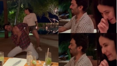 Katrina Kaif blushed as Vicky Kaushal danced for her in the Maldives. Katrina Kaif blushed as Vicky Kaushal danced for her in the Maldives.