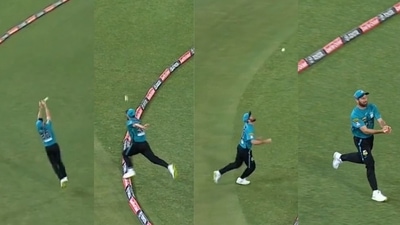 Michael Neser took a sensational but controversial catch in the BBL. (Twitter) Michael Neser took a sensational but controversial catch in the BBL. (Twitter)