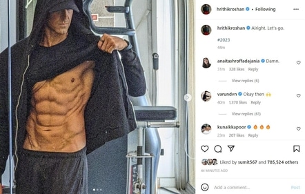 Hrithik Roshan shared new pictures of himself.