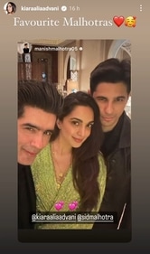 Kiara Advani with Manish Malhotra and Sidharth Malhotra. Kiara Advani with Manish Malhotra and Sidharth Malhotra.