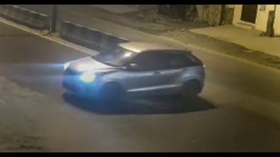 A video grab of a car that dragged the woman for 14km on Sunday morning. (PTI)