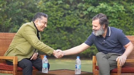 Actor-filmmaker Kamal Haasan was in conversation with politician Rahul Gandhi.