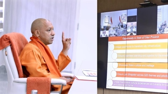 Uttar Pradesh chief minister Yogi Adityanath at a meeting on G20 conferences, in Lucknow. (HT Photo/ Representational Image))