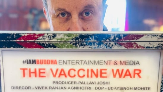 Anupam Kher stars filming for Vivek Agnihotri's The Vaccine War in Lucknow, Uttar Pradesh.