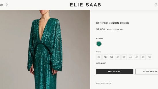The costume Kareena Kapoor wore at the New Year's party.  (eliesaab.com)