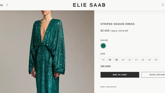 The outfit Kareena Kapoor wore for New Year party. (eliesaab.com)