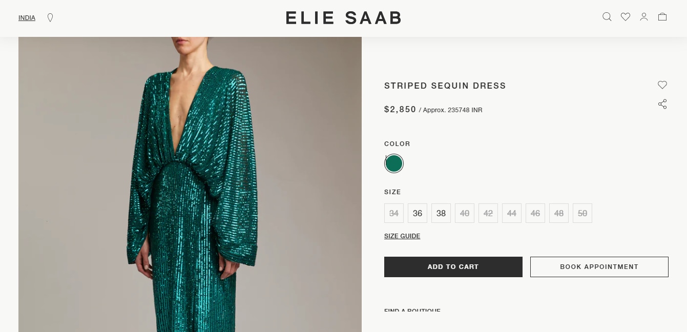 The outfit Kareena Kapoor wore for New Year party. (eliesaab.com)