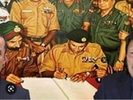 Taliban-Pakistan: The Taliban shared a picture of the country's military surrender to Indian forces in 1971. Taliban-Pakistan: The Taliban shared a picture of the country's military surrender to Indian forces in 1971.