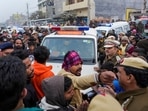 Body of the 20-year-old woman, being taken for cremation from her residence, at Karan Vihar area of Sultanpuri, in New Delhi, Tuesday. Body of the 20-year-old woman, being taken for cremation from her residence, at Karan Vihar area of Sultanpuri, in New Delhi, Tuesday.