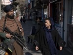 Afghanistan: A Taliban fighter stands guard in Kabul, Afghanistan. Afghanistan: A Taliban fighter stands guard in Kabul, Afghanistan.