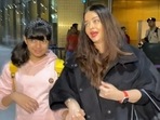 Abhishek Bachchan, Aaradhya and Aishwarya Rai at airport. (Viral Bhayani) Abhishek Bachchan, Aaradhya and Aishwarya Rai at airport. (Viral Bhayani)