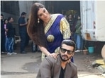 Arjun Kapoor and Tabu are currently awaiting the release of their upcoming film Kuttey. Slated to have a theatrical release on January 13, Kuttey is a black comedy thriller film, directed by Aasmaan Bhardwaj. Beside Arjun and Tabu, Kuttey also stars Naseeruddin Shah, Radhika Madan, Konkona Sen Sharma and Kumud Mishra in pivotal roles. Arjun and Tabu promoted Kuttey on the sets of the television reality show Indian Idol, on Tuesday. (HT Photos/Varinder Chawla)