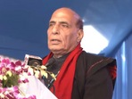 Defence minister Rajnath Singh at an event in Arunachal Pradesh' Siang on Tuesday.