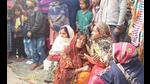 Families of the deceased in Saran district. (HT Photo) Families of the deceased in Saran district. (HT Photo)