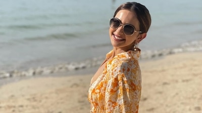 Rakul Preet's outfit comprises a ruffle skirt, a bralette and a jacket. (Instagram/@rakulpreet) Rakul Preet's outfit comprises a ruffle skirt, a bralette and a jacket. (Instagram/@rakulpreet)
