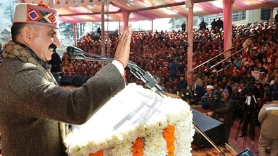 Later at a public meeting, he announced the enhancement in “Protsahan Rashi” of Mahila Mandals from existing  <span class='webrupee'>₹</span>10,000 to  <span class='webrupee'>₹</span>20,000. He also announced that an indoor stadium and ice-skating rink would be constructed in Manali to promote more tourism and sports activities. (ANI)