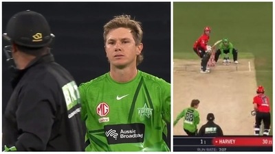 Adam Zampa attempted a clever runout of Tom Rogers during the action-packed Big Bash League (BBL) (Twitter/@Big Bash League (BBL)) Adam Zampa attempted a clever runout of Tom Rogers during the action-packed Big Bash League (BBL) (Twitter/@Big Bash League (BBL))