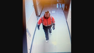 The image shows the man who broke into a school and left an apology letter too. (Facebook/@Cheektowaga Police Department)