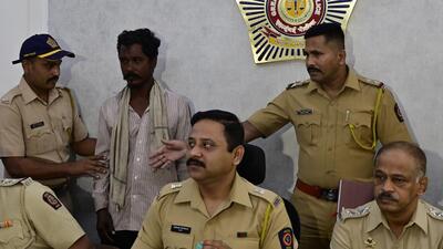 Mumbai, India - January 03, 2023: DCP Zone-3 Akbar Pathan addresses the media on the kiddnaping case of Ramesh Kale (2nd Left) solved by NM Joshi Marg police station. Ramesh Kale was held captive for a month by his kidnapper demanding a ransom Rs.7 lakhs, in Mumbai, India, on Tuesday, January 03, 2023. (Photo by Anshuman Poyrekar/Hindustan Times) (Anshuman Poyrekar/HT PHOTO) Mumbai, India - January 03, 2023: DCP Zone-3 Akbar Pathan addresses the media on the kiddnaping case of Ramesh Kale (2nd Left) solved by NM Joshi Marg police station. Ramesh Kale was held captive for a month by his kidnapper demanding a ransom Rs.7 lakhs, in Mumbai, India, on Tuesday, January 03, 2023. (Photo by Anshuman Poyrekar/Hindustan Times) (Anshuman Poyrekar/HT PHOTO)