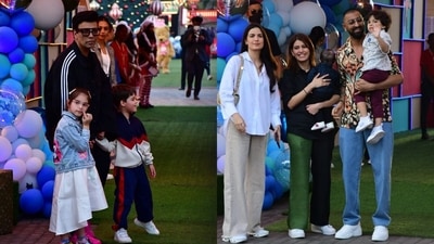 Several celebrities like Karan Johar, Krunal Pandya, Natasa Stankovic, Rohit Sharma among other big names also attended the star-studded event. (HT Photo/Varinder Chawla)